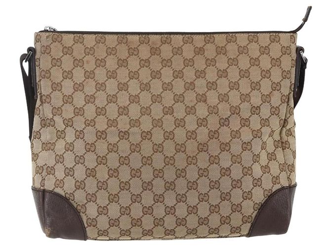 Borsa a Spalla GG Canvas Gucci Beige Argento 110054 Auth 151560 - vista 2