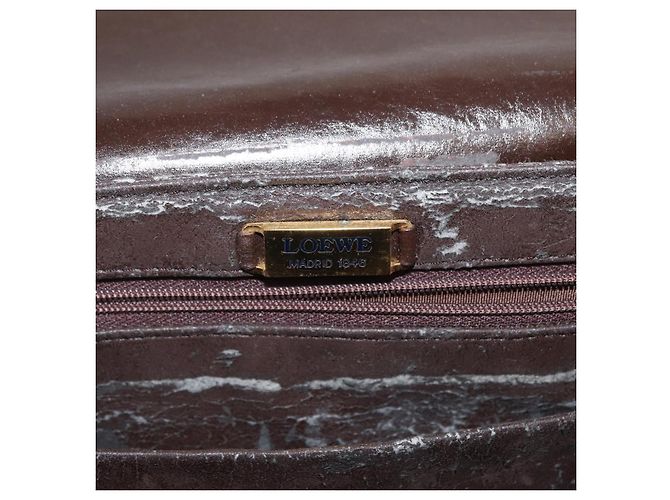 LOEWE Borsa a Spalla Anagram Pelle Marrone Oro Auth 155627 D'oro - vista 11