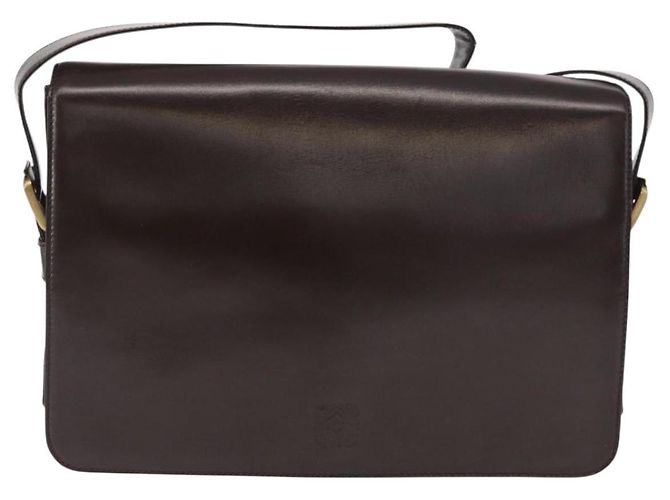 LOEWE Borsa a Spalla Anagram Pelle Marrone Oro Auth 155627 D'oro - vista 13