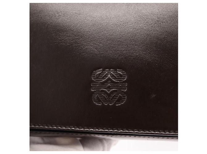 LOEWE Borsa a Spalla Anagram Pelle Marrone Oro Auth 155627 D'oro - vista 17
