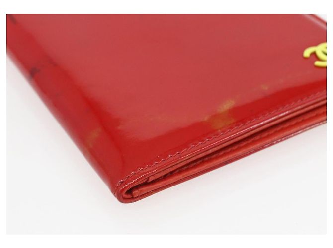 CHANEL Tarjetero Esmalte Rojo CC Auth bs31726 Roja - vista 14