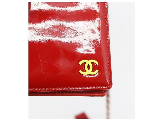 CHANEL Tarjetero Esmalte Rojo CC Auth bs31726 Roja - vista 17