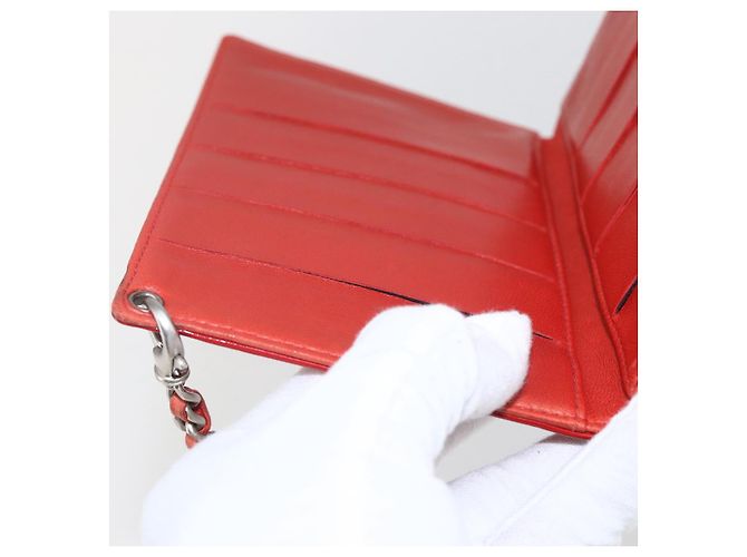 CHANEL Tarjetero Esmalte Rojo CC Auth bs31726 Roja - vista 20