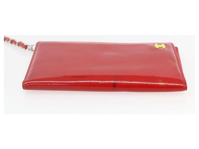 CHANEL Tarjetero Esmalte Rojo CC Auth bs31726 Roja - vista 4
