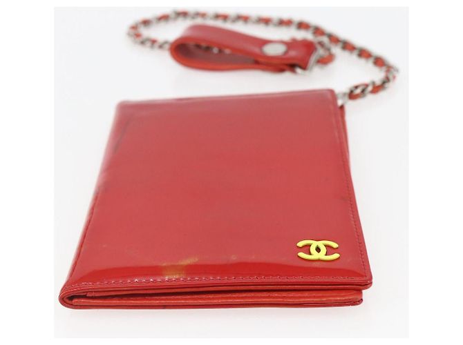 CHANEL Tarjetero Esmalte Rojo CC Auth bs31726 Roja - vista 6