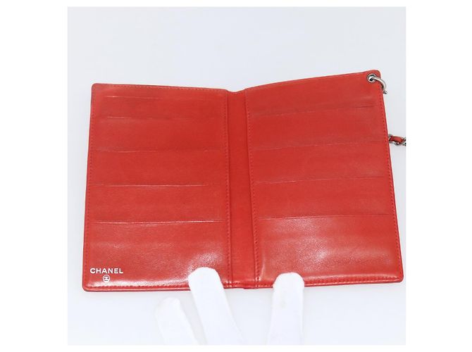 CHANEL Tarjetero Esmalte Rojo CC Auth bs31726 Roja - vista 9
