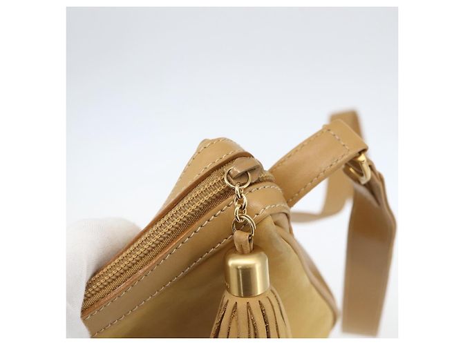 Borsa a Spalla GUCCI Camoscio Oro Beige Auth 156886 D'oro - vista 10