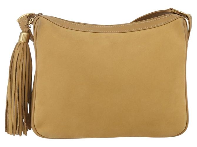 Borsa a Spalla GUCCI Camoscio Oro Beige Auth 156886 D'oro - vista 13