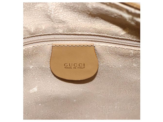 Borsa a Spalla GUCCI Camoscio Oro Beige Auth 156886 D'oro - vista 18