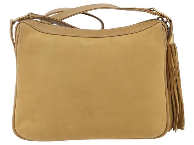 Borsa a Spalla GUCCI Camoscio Oro Beige Auth 156886 D'oro - vista 2