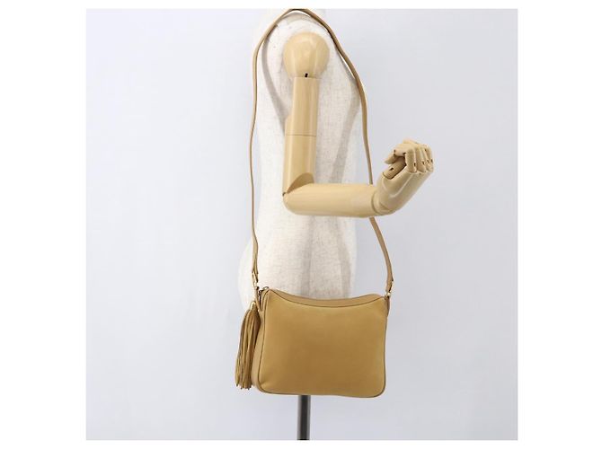 Borsa a Spalla GUCCI Camoscio Oro Beige Auth 156886 D'oro - vista 23