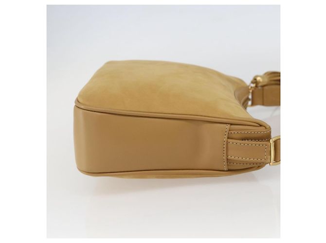 Borsa a Spalla GUCCI Camoscio Oro Beige Auth 156886 D'oro - vista 4