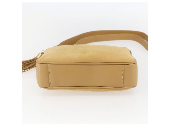 Borsa a Spalla GUCCI Camoscio Oro Beige Auth 156886 D'oro - vista 5