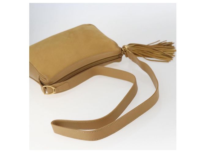 Borsa a Spalla GUCCI Camoscio Oro Beige Auth 156886 D'oro - vista 6