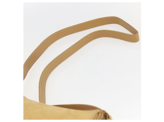 Borsa a Spalla GUCCI Camoscio Oro Beige Auth 156886 D'oro - vista 8
