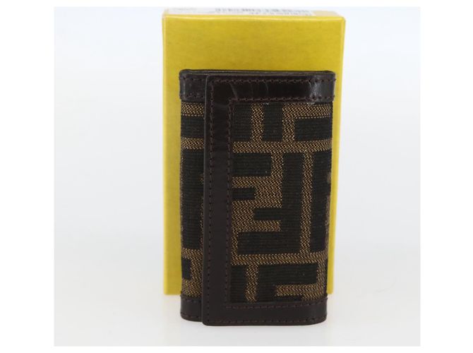 FENDI Zucca Canvas Key Case Brown Black Auth am9981V - view 12