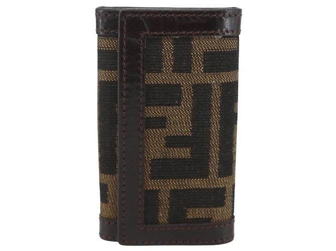 FENDI Zucca Canvas Key Case Brown Black Auth am9981V - view 13