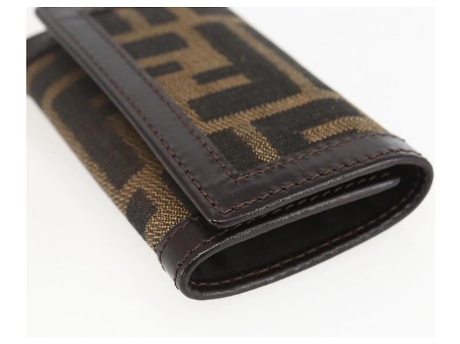 FENDI Zucca Canvas Key Case Brown Black Auth am9981V - view 14