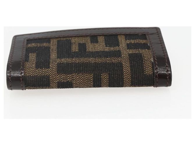 FENDI Zucca Canvas Key Case Brown Black Auth am9981V - view 3
