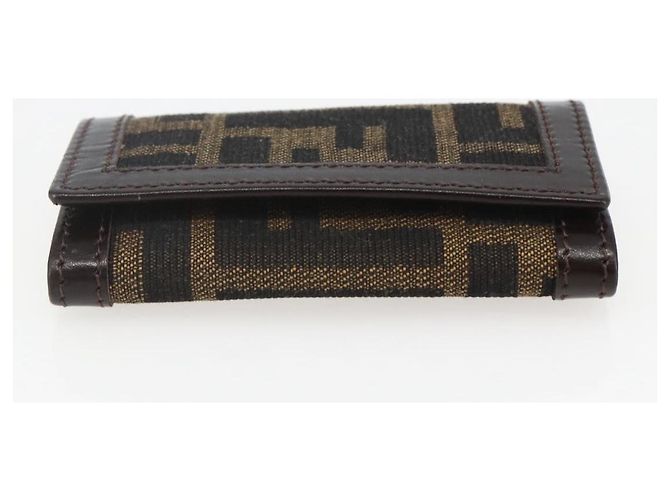 FENDI Zucca Canvas Key Case Brown Black Auth am9981V - view 4