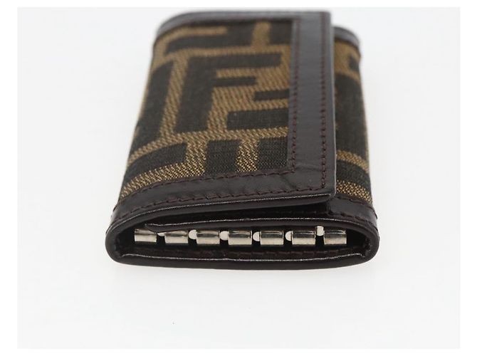 FENDI Zucca Canvas Key Case Brown Black Auth am9981V - view 5