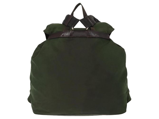 PRADA Backpack Nylon Khaki Silver Auth am9947 Silvery - view 2