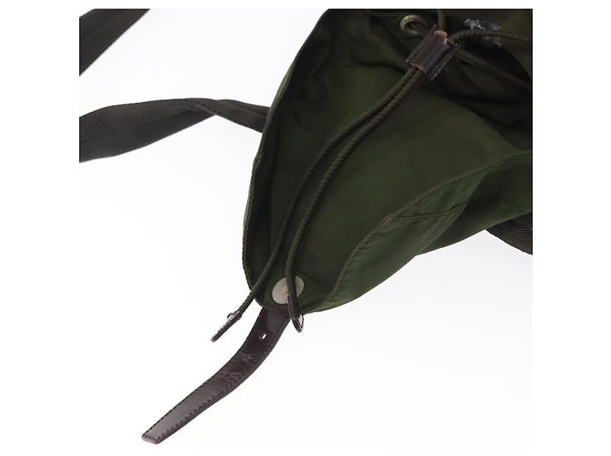 PRADA Backpack Nylon Khaki Silver Auth am9947 Silvery - view 23