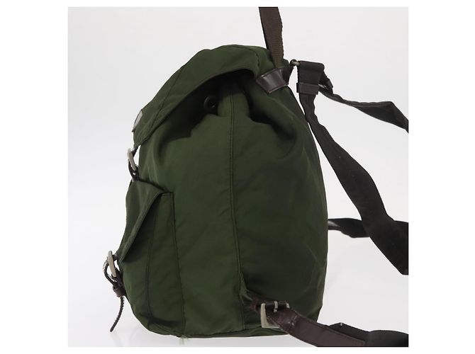 PRADA Backpack Nylon Khaki Silver Auth am9947 Silvery - view 4