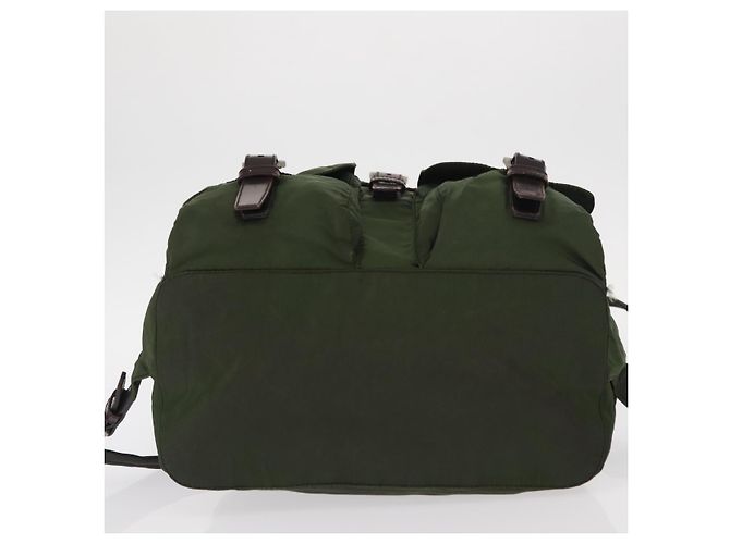 PRADA Backpack Nylon Khaki Silver Auth am9947 Silvery - view 5