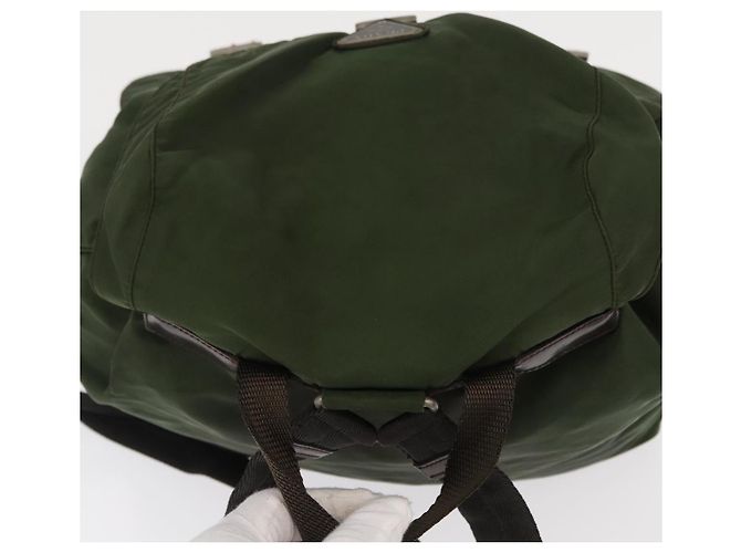 PRADA Backpack Nylon Khaki Silver Auth am9947 Silvery - view 6