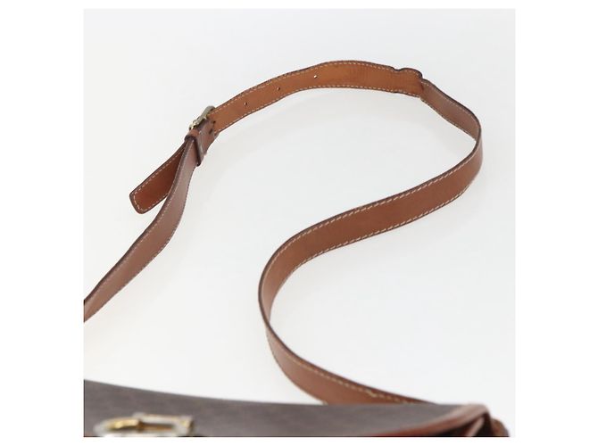 Céline Borsa a Spalla in Tela Macadam CELINE in Pelle PVC Marrone Oro Auth 157766 D'oro - vista 8