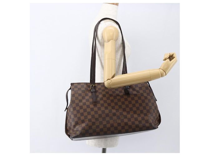 LOUIS VUITTON Borsa Tote Chelsea Damier Ebene N51119 LV Auth BA8579 - vista 26