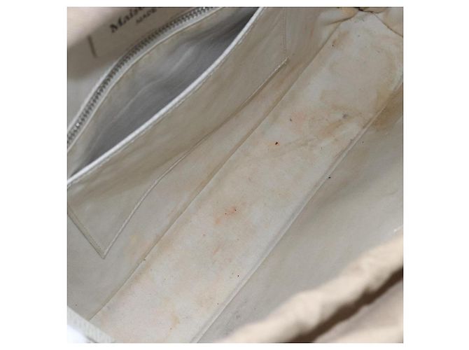 Autre Marque Borsa a mano 5AC in pelle 2 in 1 Maison Margiela Bianco Argento Auth 154753 - vista 12