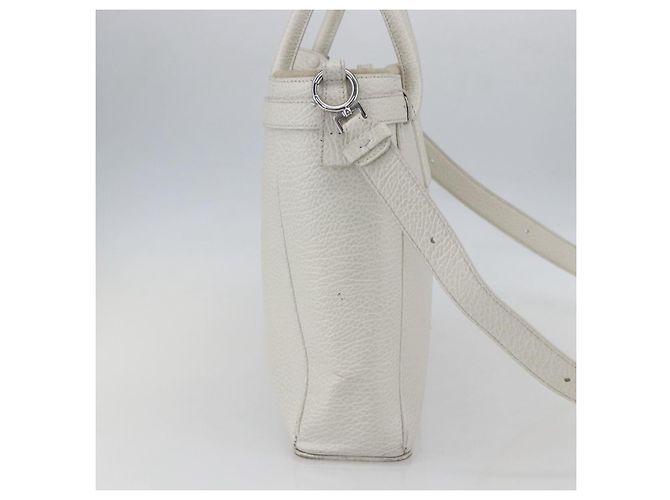 Autre Marque Borsa a mano 5AC in pelle 2 in 1 Maison Margiela Bianco Argento Auth 154753 - vista 3