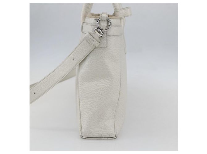 Autre Marque Borsa a mano 5AC in pelle 2 in 1 Maison Margiela Bianco Argento Auth 154753 - vista 4