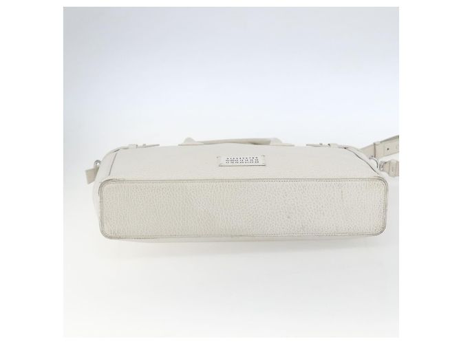Autre Marque Borsa a mano 5AC in pelle 2 in 1 Maison Margiela Bianco Argento Auth 154753 - vista 5