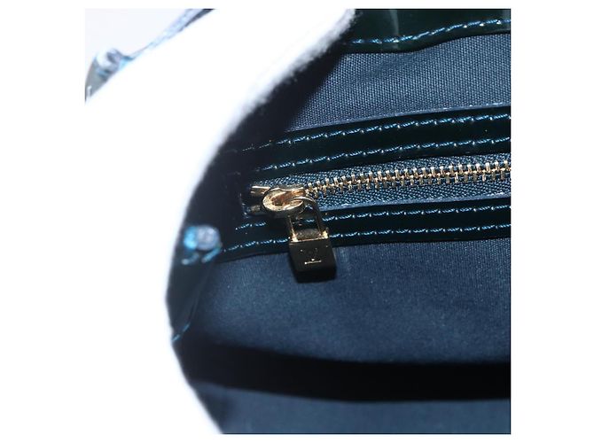 LOUIS VUITTON Borsa Wilshire PM Monogram Vernis Blu Infini M91451 LV Auth 155900 - vista 18