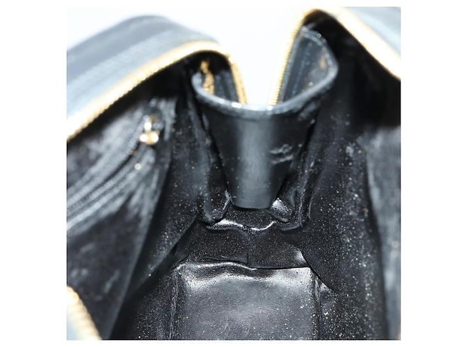 Borsa Tote Bamboo GUCCI Pelle lucida Nera Oro 001 3444 1650 Auth 153194 - vista 18