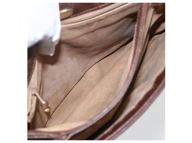 Borsa a Spalla Micro GG in Tela Gucci Marrone Oro Auth 156939 D'oro - vista 10