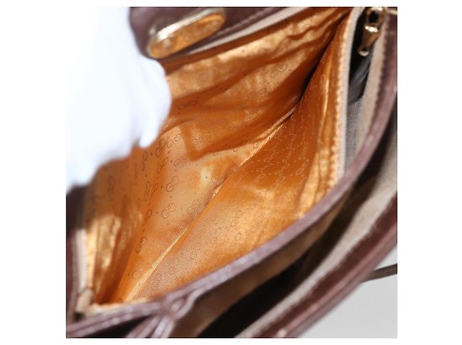 Borsa a Spalla Micro GG in Tela Gucci Marrone Oro Auth 156939 D'oro - vista 11