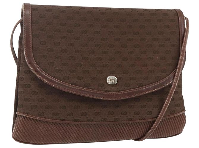 Borsa a Spalla Micro GG in Tela Gucci Marrone Oro Auth 156939 D'oro - vista 13