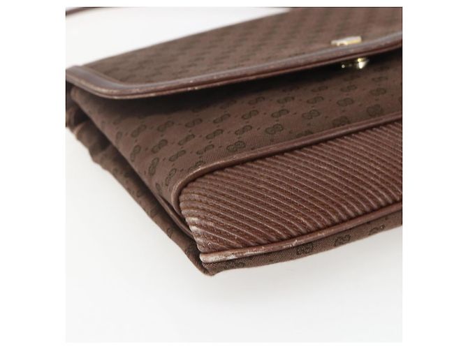 Borsa a Spalla Micro GG in Tela Gucci Marrone Oro Auth 156939 D'oro - vista 14