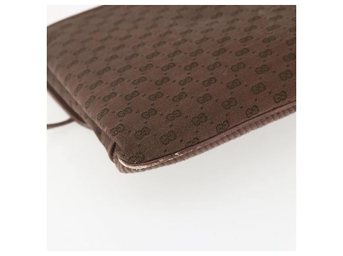 Borsa a Spalla Micro GG in Tela Gucci Marrone Oro Auth 156939 D'oro - vista 16