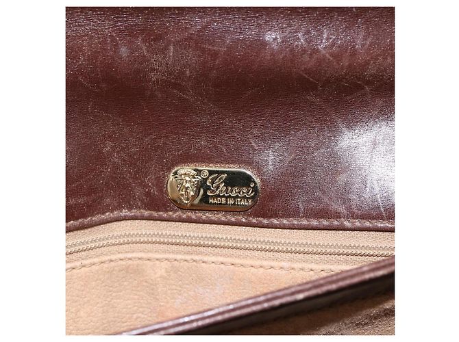 Borsa a Spalla Micro GG in Tela Gucci Marrone Oro Auth 156939 D'oro - vista 17