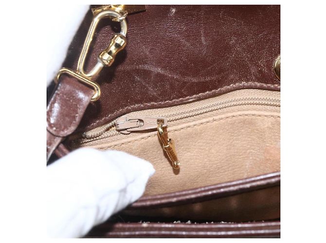 Borsa a Spalla Micro GG in Tela Gucci Marrone Oro Auth 156939 D'oro - vista 18