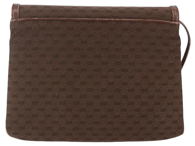 Borsa a Spalla Micro GG in Tela Gucci Marrone Oro Auth 156939 D'oro - vista 2