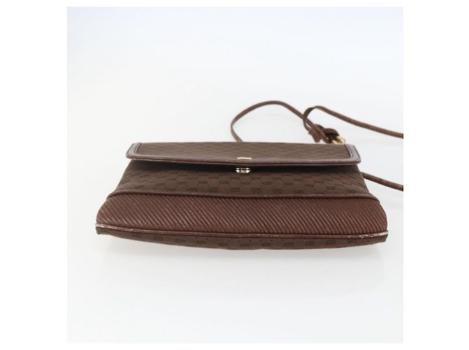 Borsa a Spalla Micro GG in Tela Gucci Marrone Oro Auth 156939 D'oro - vista 5