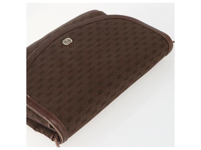 Borsa a Spalla Micro GG in Tela Gucci Marrone Oro Auth 156939 D'oro - vista 6