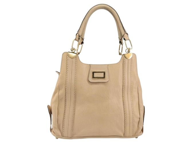 Chloé Borsa Tote in Pelle Beige Oro Auth bs31516 D'oro - vista 13