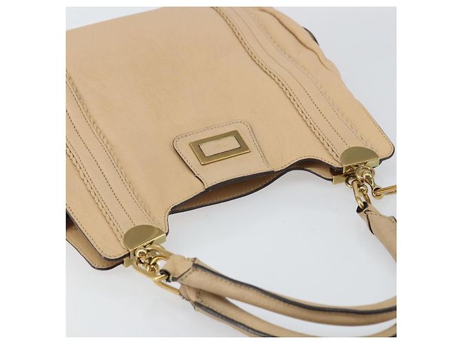 Chloé Borsa Tote in Pelle Beige Oro Auth bs31516 D'oro - vista 6